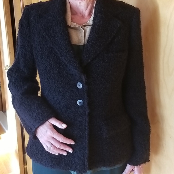 🎉💥HP🎊 NWT Armani Collezioni Black Boucle Jacket - Picture 3 of 10